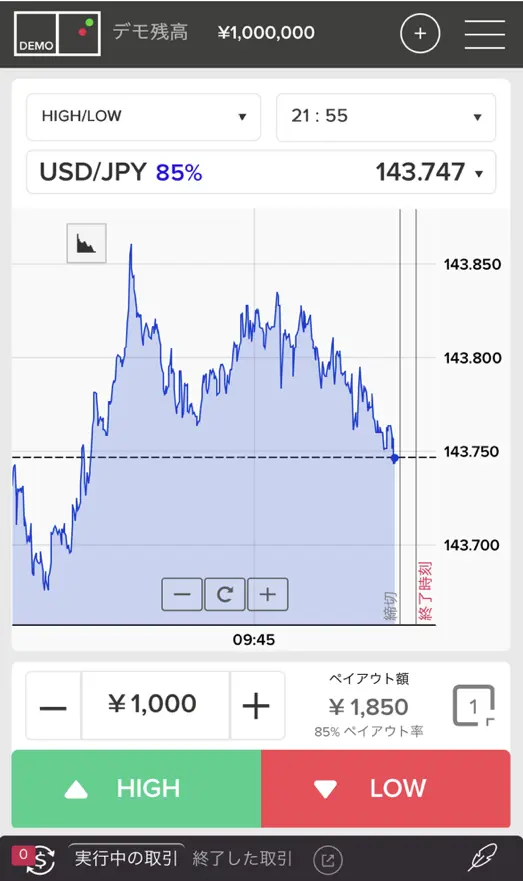 スマホ版デモ画面
