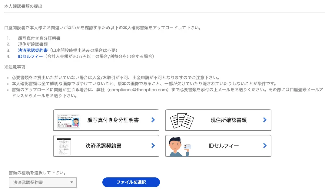 本人確認書類の提出